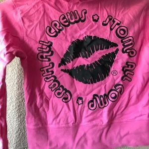 Pink married to the mob hooded sweater